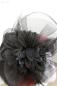 Preview: Gothic Haarschmuck „Dark Blossom“ mit Federn & Schleiernetz